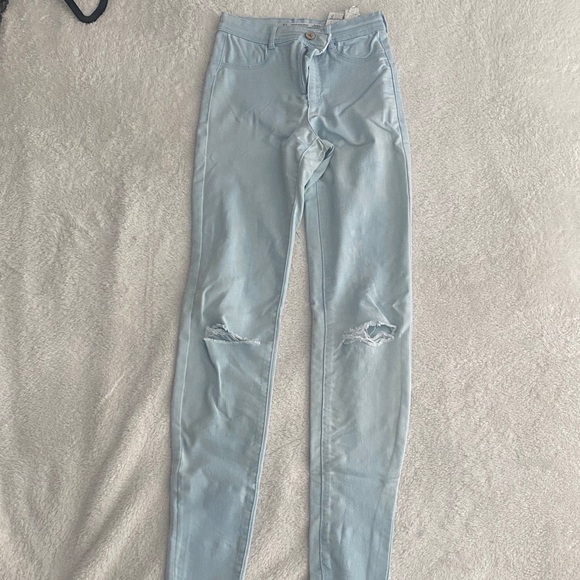 ZARA Light Blue Ice Denim Jeggings - Picture 1 of 6